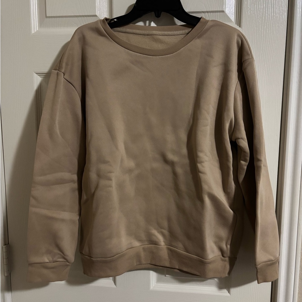 Classic Crew Neck Sweater - Beige